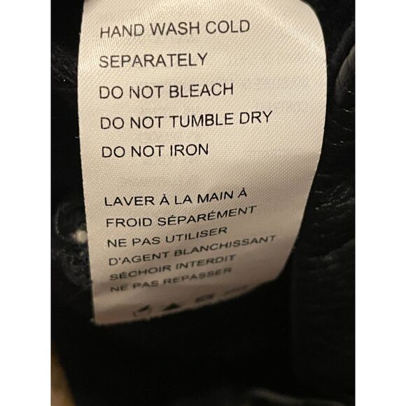 Blanc Noir Women's Asymetric Hooded Moto Jacket Faux Leather Black Size S - Picture 14 of 14